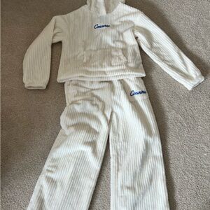 Cream Ribbed Lounge Set